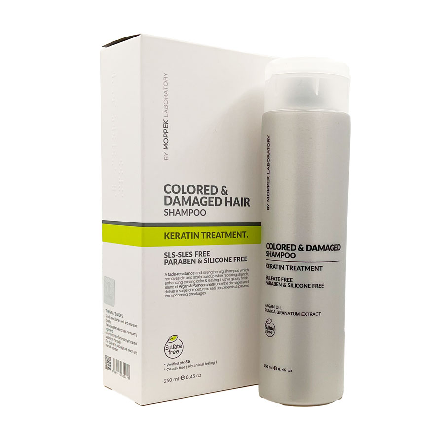 شامپو کراتینه موپک Moppek Colored Damaged Hair Shampoo