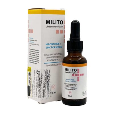 سرم روشن کننده پوست حاوی نیاسین آمید 30 میلی لیتر میلیتو Milito Niacinamide + Zinc PCA Serum 30ml
