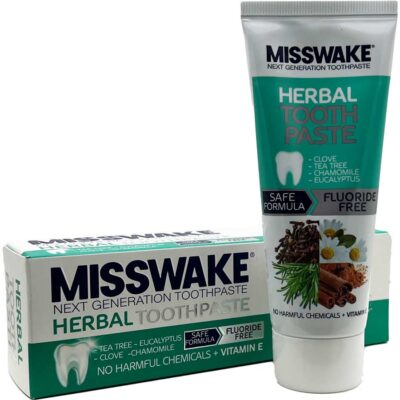 خمیردندان گیاهی عصاره میخک و روغن درخت روغن درخت چای بدون فلوراید 75 میلی لیتر میسویک Misswake Toothpaste Herbal