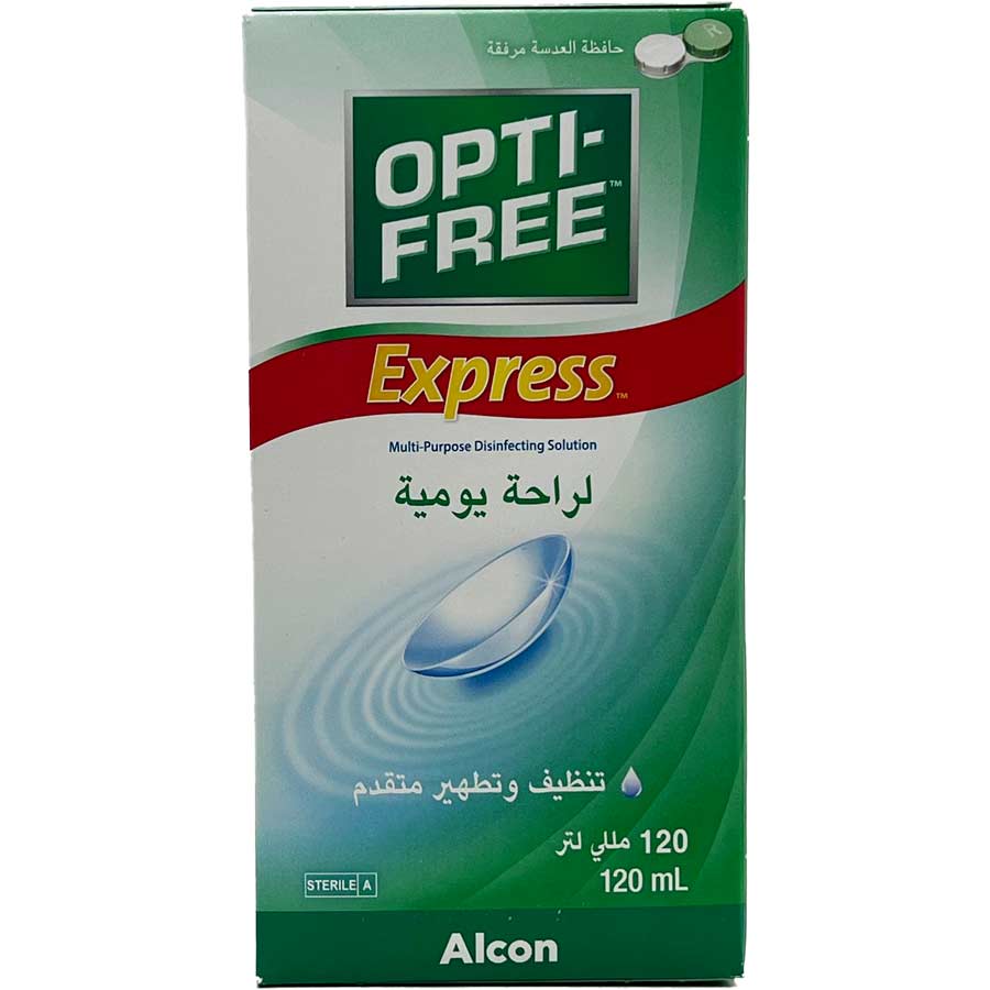 محلول شستشوی لنز چند منظوره 120 میلی لیتر اپتی فری Opti-Free Express Multipurpose 120ml