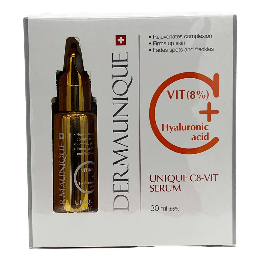 سرم پوست حاوی مشتق ویتامین ث سدیم آسکوربیل فسفات 30 میلی لیتر درمایونیک Dermaunique Unique C8-Vit Serum Ref 3018