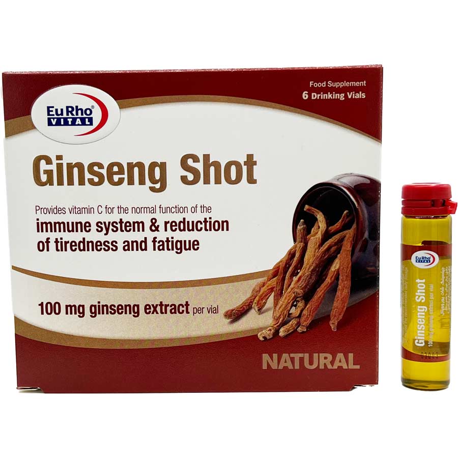 محلول خوراکی ویال جینسنگ شات 6 عددی یورویتال Eurhovital Vial Ginseng Shot Box 6