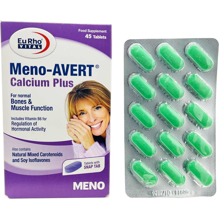 قرص منو اورت کلاسیم پلاس 60 عددی یورویتال Eurhovital Meno Avert Calcium Plus Tablet Box 60