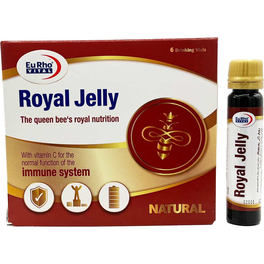 محلول خوراکی ویال رویال ژلی 6 عددی یورویتال Eurhovital Vial Royal Jelly Box 6