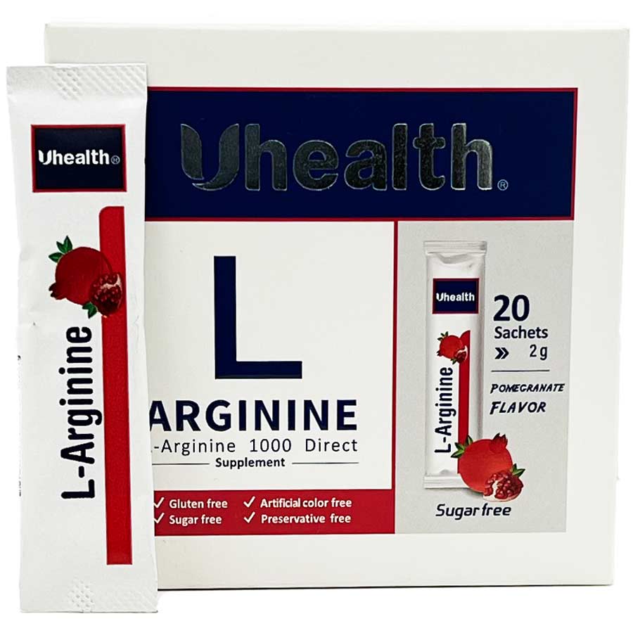 ساشه ال ارژینین 2 گرم 20 عددی یوهلث Uhealth L Arginin 2gr Box 20