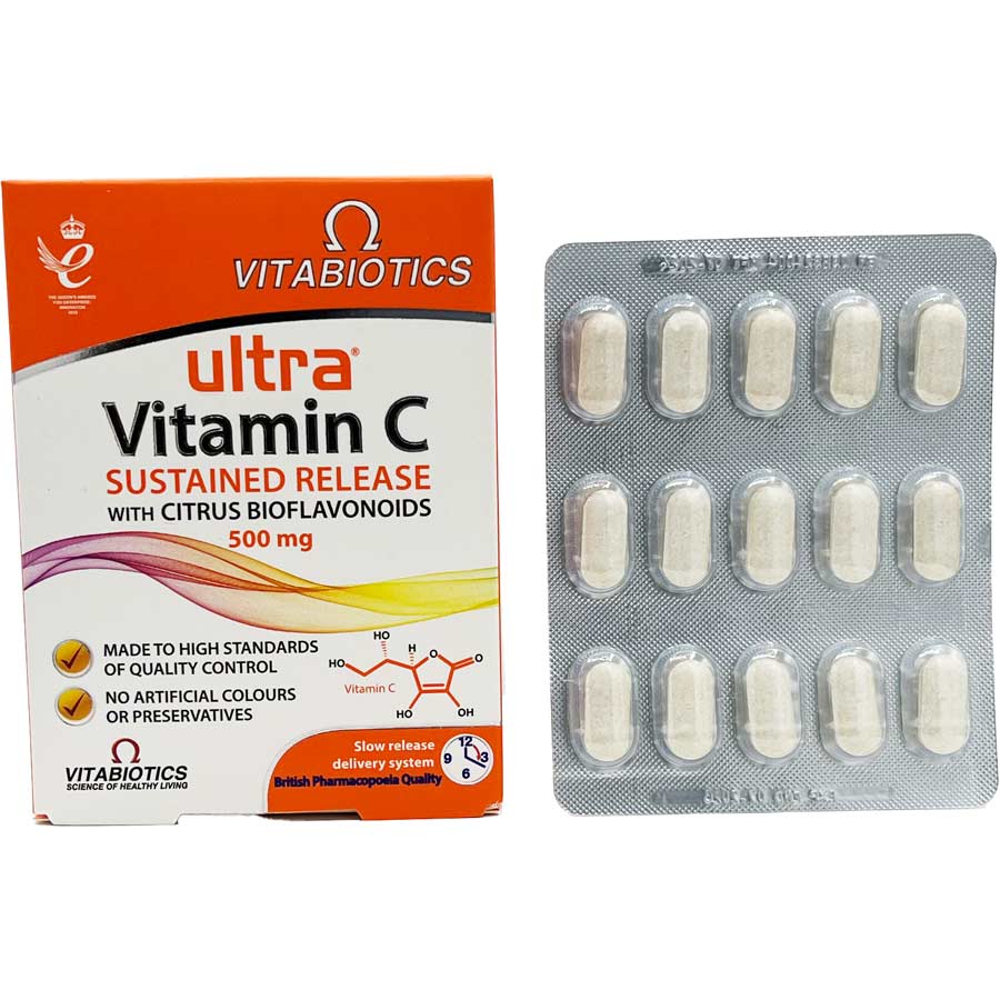 قرص الترا ویتامین ث 30 عددی ویتابیوتیکس Vitabiotics Ultra Vitamin C Tablet Box 30