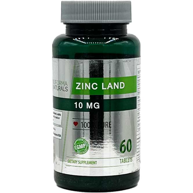 قرص زینک لند 60 عددی نچرال فرمولا Natural Formula Zinc Land Tablet