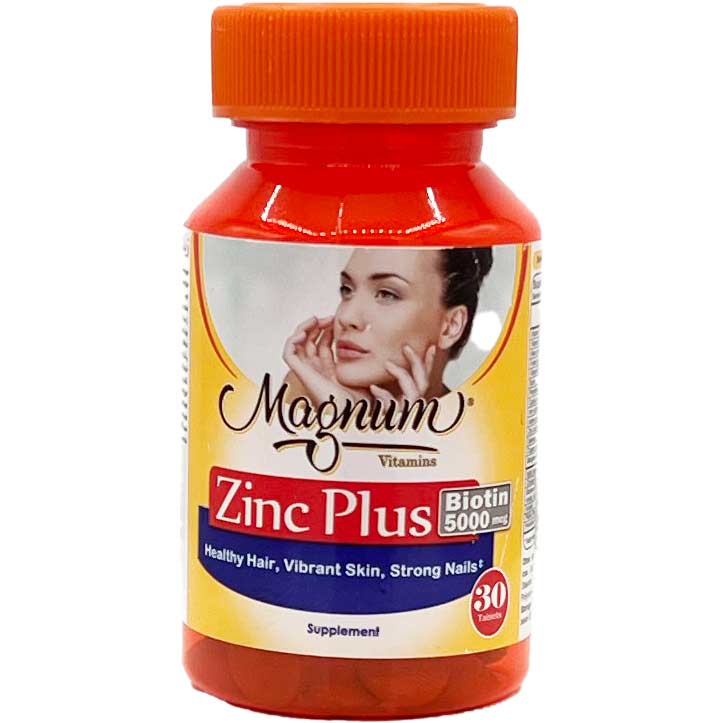 قرص زینک پلاس 30 عددی مگنوم Magnum Zinc Plus Tablet