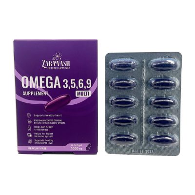 سافت‌ژل امگا 3 و 5 و 6 و 9 رزاوش Zaravash Omega 3,5,6,9