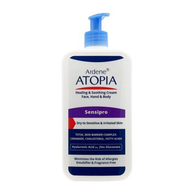 کرم مرطوب کننده و التیام بخش سنسی پمپی پرو آردن آتوپیا Ardene Atopia Sensipro 500ml
