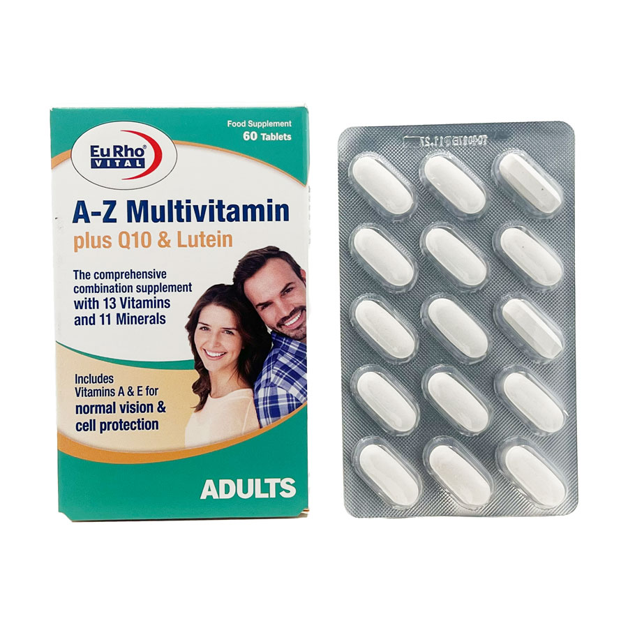 قرص مولتی ویتامین پلاس کیوتن و لوتئین یورویتال Eurhovital A-z Multivitamin Q10 Lutein