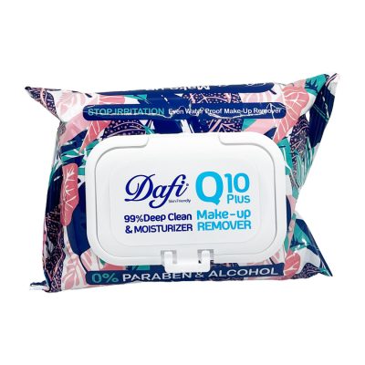 دستمال مرطوب پاک کننده آرایش چشم و صورت دافی Dafi Stop Irritation Box 50