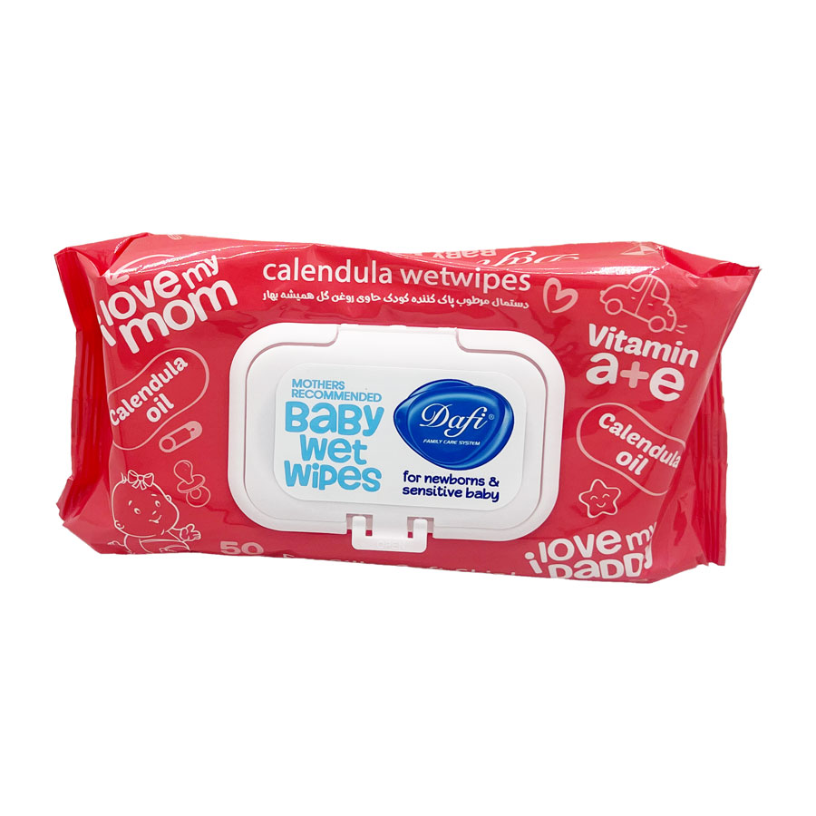 دستمال مرطوب پاک کننده کودک دافی Dafi Baby Wipes Calendula Oil