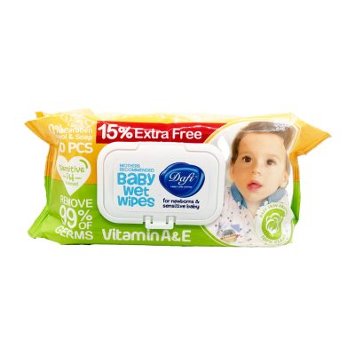 دستمال مرطوب پاک کننده کودک دافی Dafi Baby Wipes Vitamin A&E