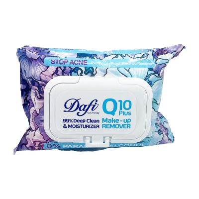 دستمال مرطوب پاک کننده آرایش چشم و صورت دافی Dafi Stop Acne Box 50