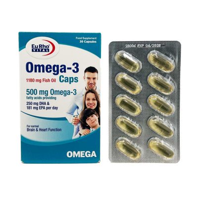 کپسول ژلاتینی نرم امگا 3 یورویتال Eurhovital Omega 3 500mg