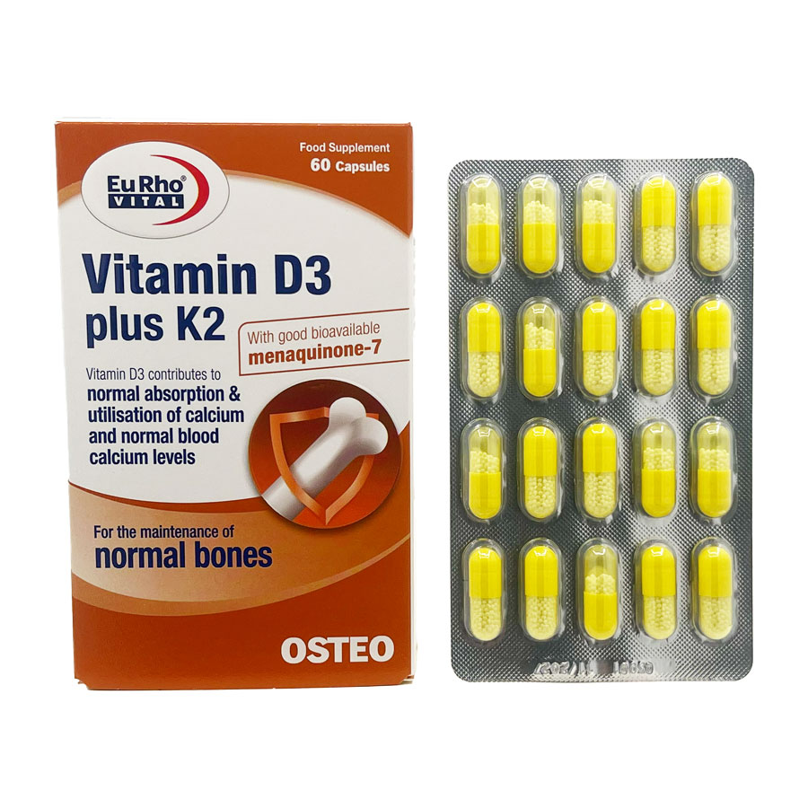 کپسول ویتامین د3 پلاس کا2 یوروویتال Eurhovital Vitamin D3 Plus K2