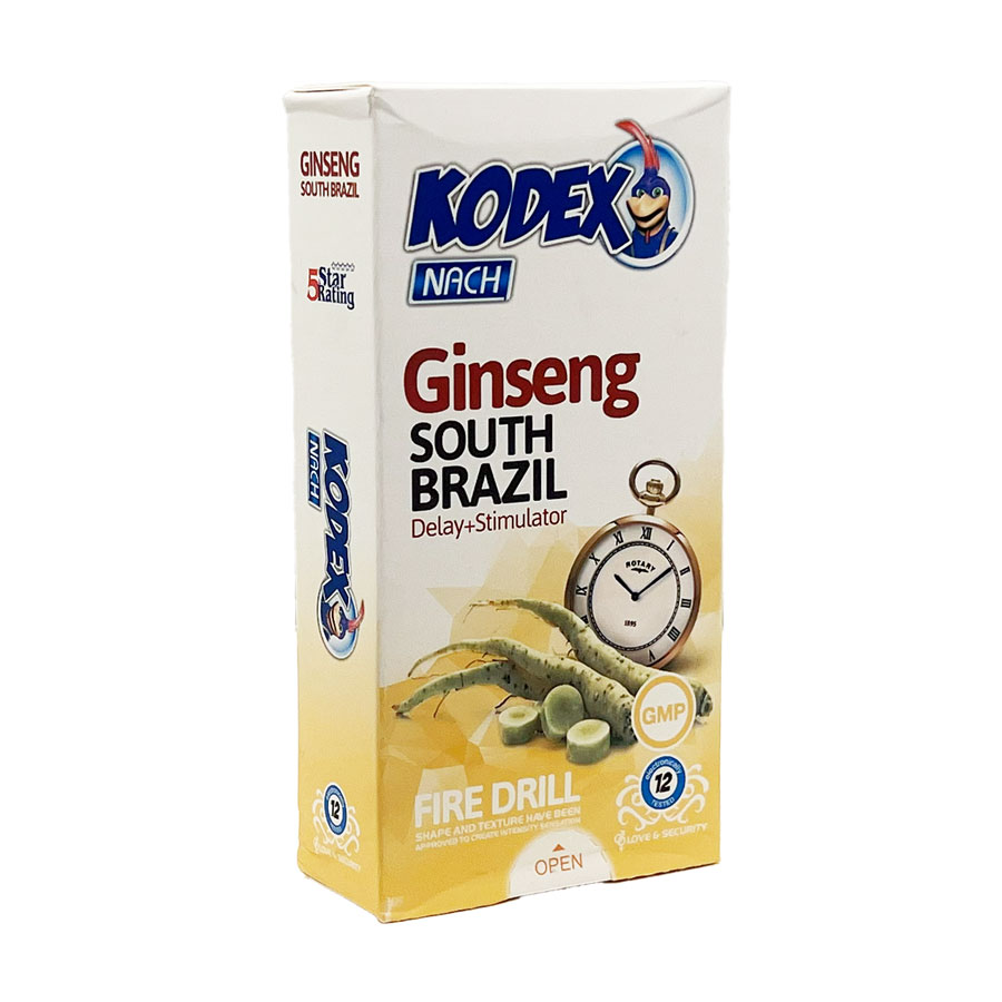 کاندوم جنسینگ برزیلی 12 عددی کدکس Kodex Condom Ginseng South Brazil