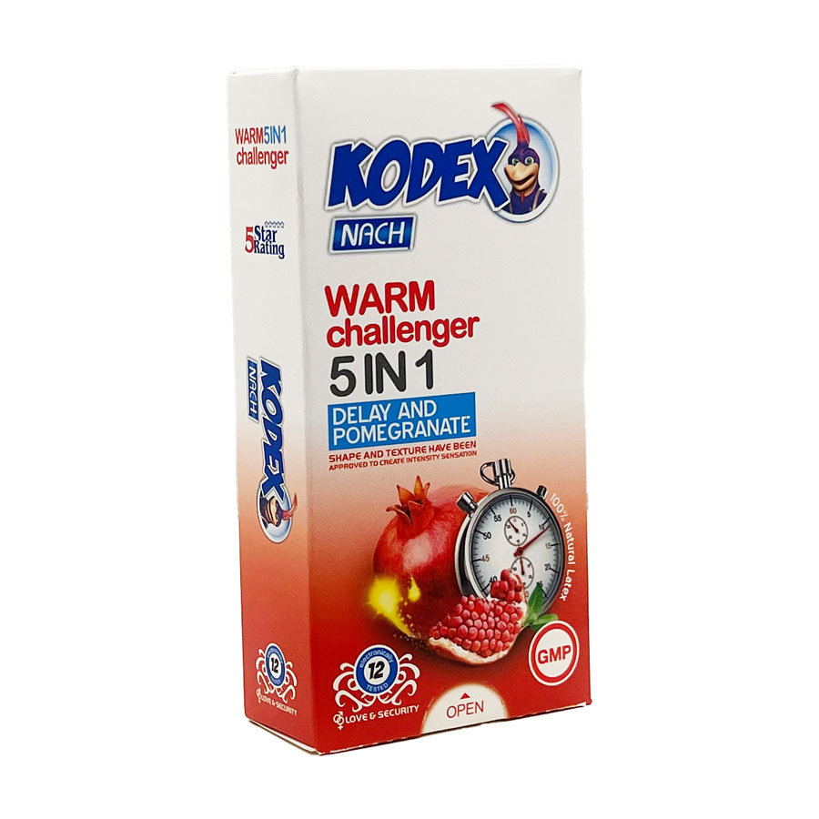 کاندوم وارم چلنجر 5 در 1 12 عددی کدکس Kodex Condom Warm Challenger 5 in 1